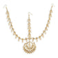 Women's Gold-Polished Kundan Mathapatti Head Jewellery - Ruby Raang | Swadesiicart