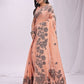 Shree Shyam Fashion Kashira Orange Linen Cotton Saree