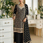 Anaita Black Embroidered Faux Georgette Unstitched Plazo Suit