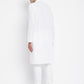 Even Apparels White Pure Cotton Men Kurta With Band Collar | Swadesiicart