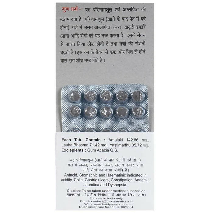 Baidyanath Jhansi Dhatri Lauh Tablets - Swadesiicart
