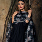 Pomcha Jaipur Tea Leaf Black Rayon Anarkali | Swadesiicart
