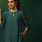 trueBrowns Teal Silk Handkerchief Kurta Pant Set | Swadesiicart