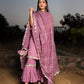 Pomcha Jaipur Gotta Jaal Purple Cotton Sharara Set | Swadesiicart
