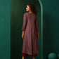 trueBrowns Light Mauve Silk Front Pleat Kurta Pant Set | Swadesiicart
