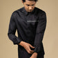 Black Vague Designer Men's Shirt by Hilo Design
