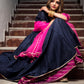 Pomcha Jaipur Royal Blue Rani Pink Cotton Silk Angrakha | Swadesiicart