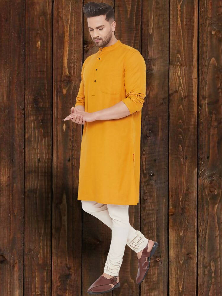 Even Apparels Pure Cotton Yellow Kurta - Yellow | Swadesiicart