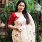 Cream Silk Blend Ethnic Motifs Saree with Unstitched Blouse - Hiral Fashion | Swadesiicart