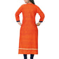 NOZ2TOZ Women Orange & Blue Rayon Kurta (1Pc) - Swadesiicart