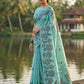 Shree Shyam Fashion Sea Green Linen Cotton Saree
