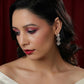 3 Tier Round Diamond and Kundan Earrings (Gold) - Ruby Raang - Ruby Raang Studio