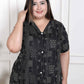 Miravan Women's Plus Size Pure Cotton Black Floral Printed Front Button A-Line Kurta - Swadesiicart