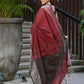 Beatitude Red Cotton Jacqaurd Border Tangail Handloom Saree