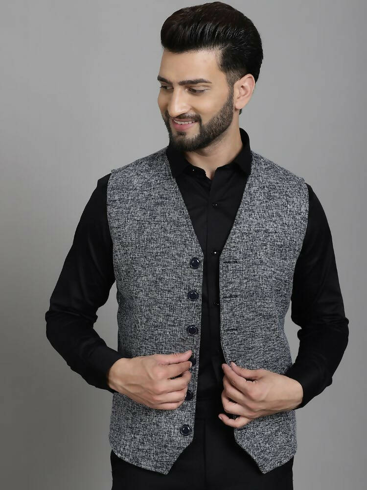 Even Apparels Solid Waistcoat - Blue | Swadesiicart