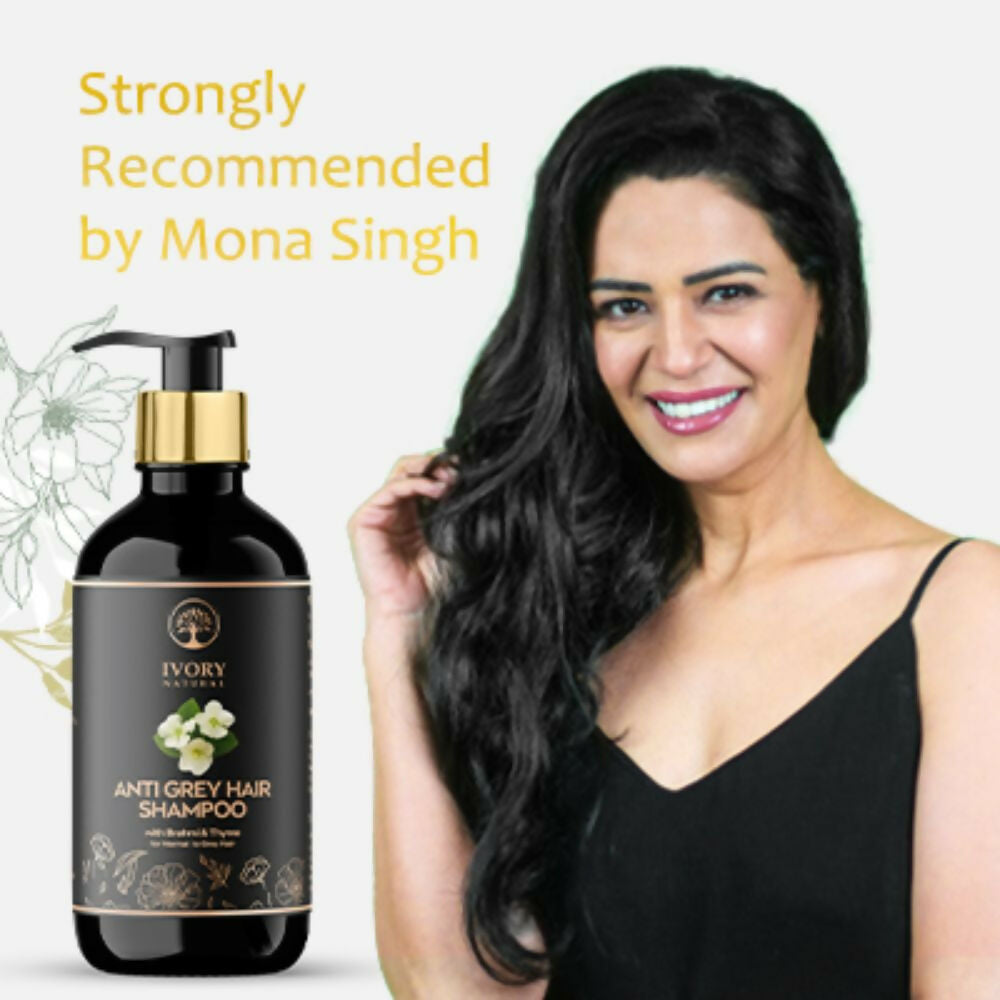 Ivory Natural Grey Hair Shampoo For Nature-Inspired Grey Coverage And Revitalization | Swadesiicart