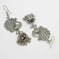 NVR Women's Silver-Toned Peacock Desing German Silver Oxidised Dome Shaped Jhumka Earrings | Swadesiicart
