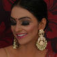 Kundan Chand Earrings (Gold) - Ruby Raang - Ruby Raang Studio