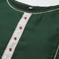 Ahalyaa Women Dark Green Plain Chanderi Kurta with Sharara Set | Swadesiicart