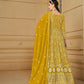 Anaita Yellow Embroidered Faux Georgette Anarkali Suit