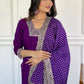 Partywear Designer ViscoseWine Stitched Suit With Dupatta - Tanisha | Swadesiicart