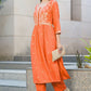 BulBul Meenaxi Rust Rayon Kurta Set - Swadesiicart