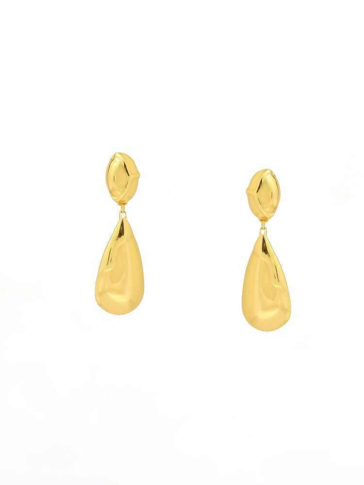 Golden Drop Earrings - Ruby Raang | Swadesiicart