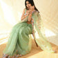 Vamsee Manali Green Organza Saree - Swadesiicart