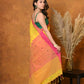 Very Much Indian Handloom Pure Cotton Saree With Sleek Border - Yellow | Swadesiicart