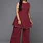 Ahalyaa Women's Traditional Wear Co-ords - Maroon - Swadesiicart
