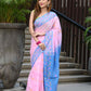 Beatitude Pink Slub Cotton Floral Jamdani Saree