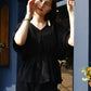 Black Crush Plain Top with Matching Bottom - Eesha - Swadesiicart