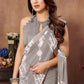 Partywear Designer Grey Georgette Fancy Saree - Satrangi | Swadesiicart