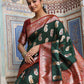 Anaita D Green Silk Woven Saree With Blouse