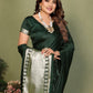 Anaita D Green Zari Weaving Work Satin Silk Saree With Blouse