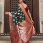 Anaita D Green Silk Woven Saree With Blouse