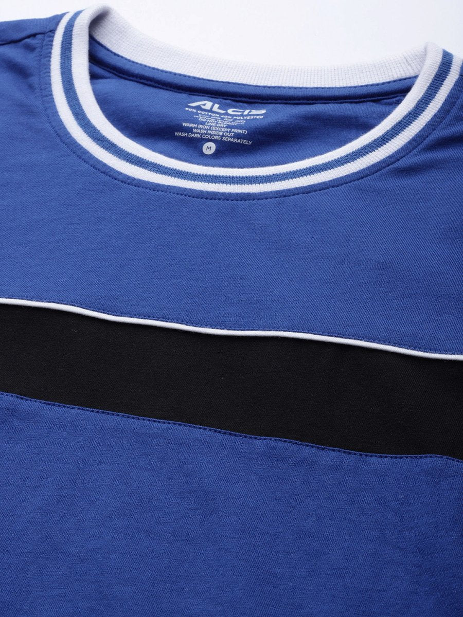 Alcis Men Blue Slim Fit Training or Gym T-shirt | Swadesiicart