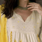 Anouk Embroidered Pleated Chikankari Pure Cotton A-Line Kurta With Trousers & Dupatta | Swadesiicart