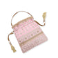 Masq Pink & Gold-Toned Embellished Potli Clutch - Swadesiicart