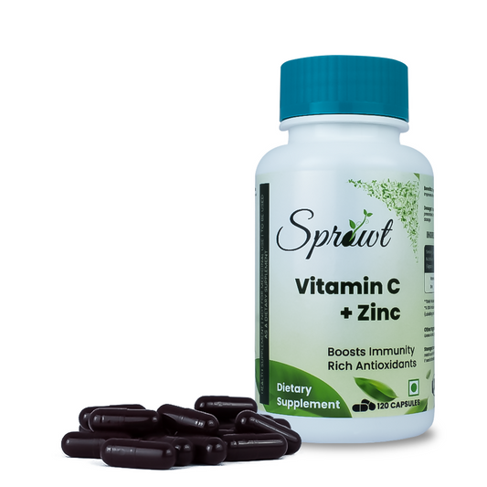 Sprowt Plant Based Vitamin C + Zinc Capsules - Myupchar