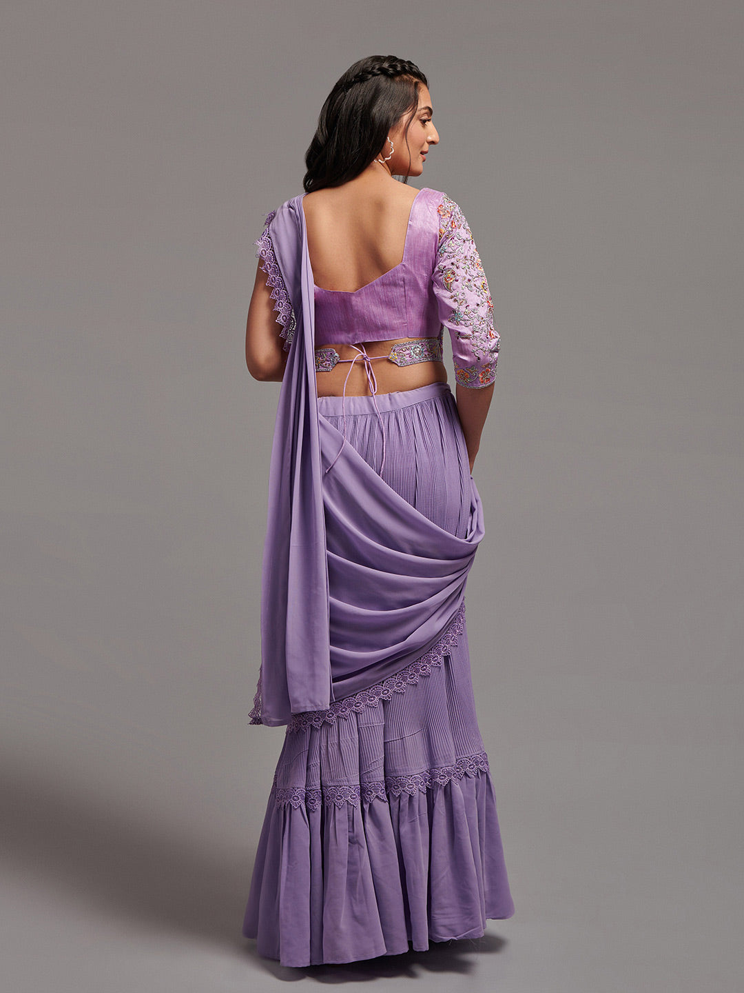 Kalini Embellished Pure Georgette Ready to Wear Saree | Swadesiicart