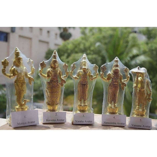 Dasavathara 10 Avathara's of Lord Vishnu-Brass Statue Set - Swadesiicart