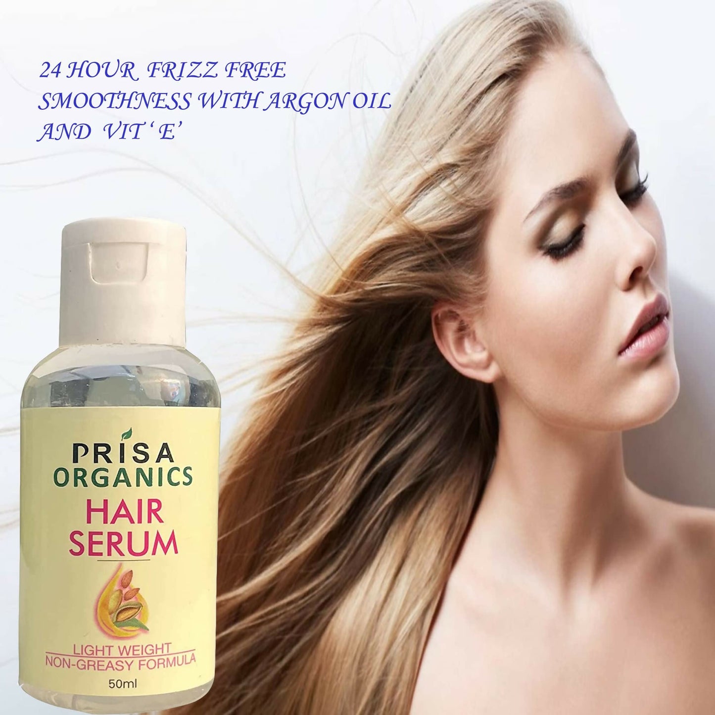 Prisa Organics Hair Serum With Argan Oil & Vitamin E - Promotes Hair Growth, Prevents Hair Loss and Thinning - Swadesiicart