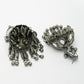 NVR Women's Silver Plated Mirror Work Oxidised Contemporary Jhumka Earrings | Swadesiicart