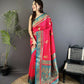Joban Fashion Hot Pink Banarasi Soft Silk Peacock Butta Work Saree | Swadesiicart