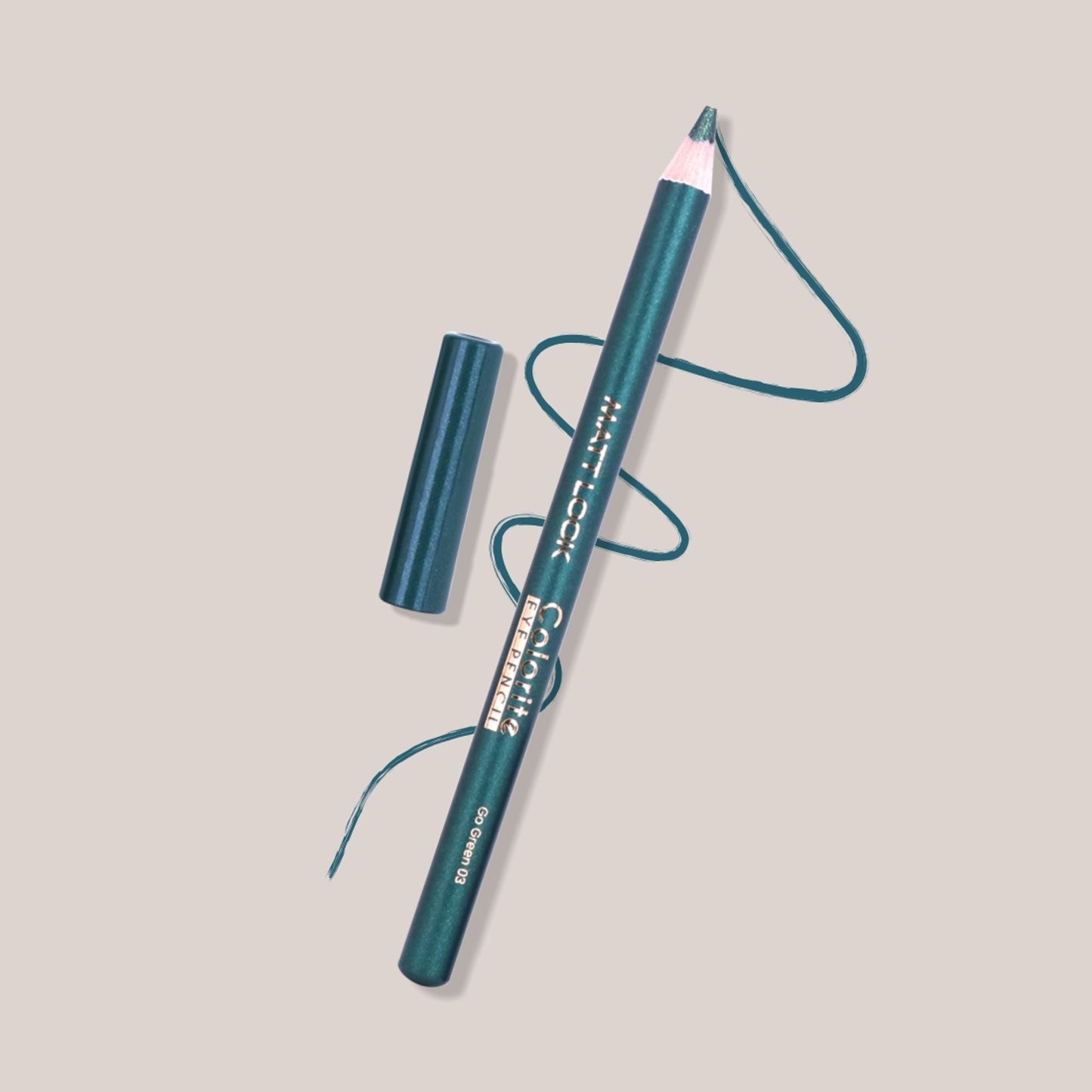 Matt Look Colorite Long Lasting Smudge Proof Eye Liner Pencil - Go Green 03 - Swadesiicart