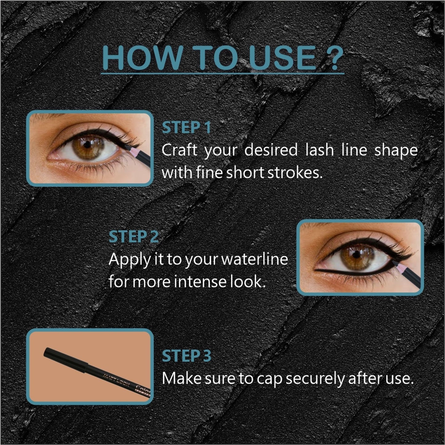 Matt Look Colorite Long Lasting Smudge Proof Eye Liner Pencil - Go Green 03 - Swadesiicart