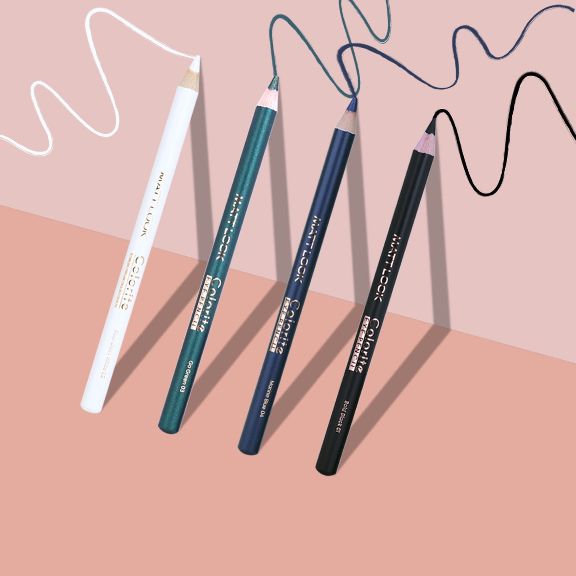 Matt Look Colorite Long Lasting Smudge Proof Eye Liner Pencil - Go Green 03 - Swadesiicart