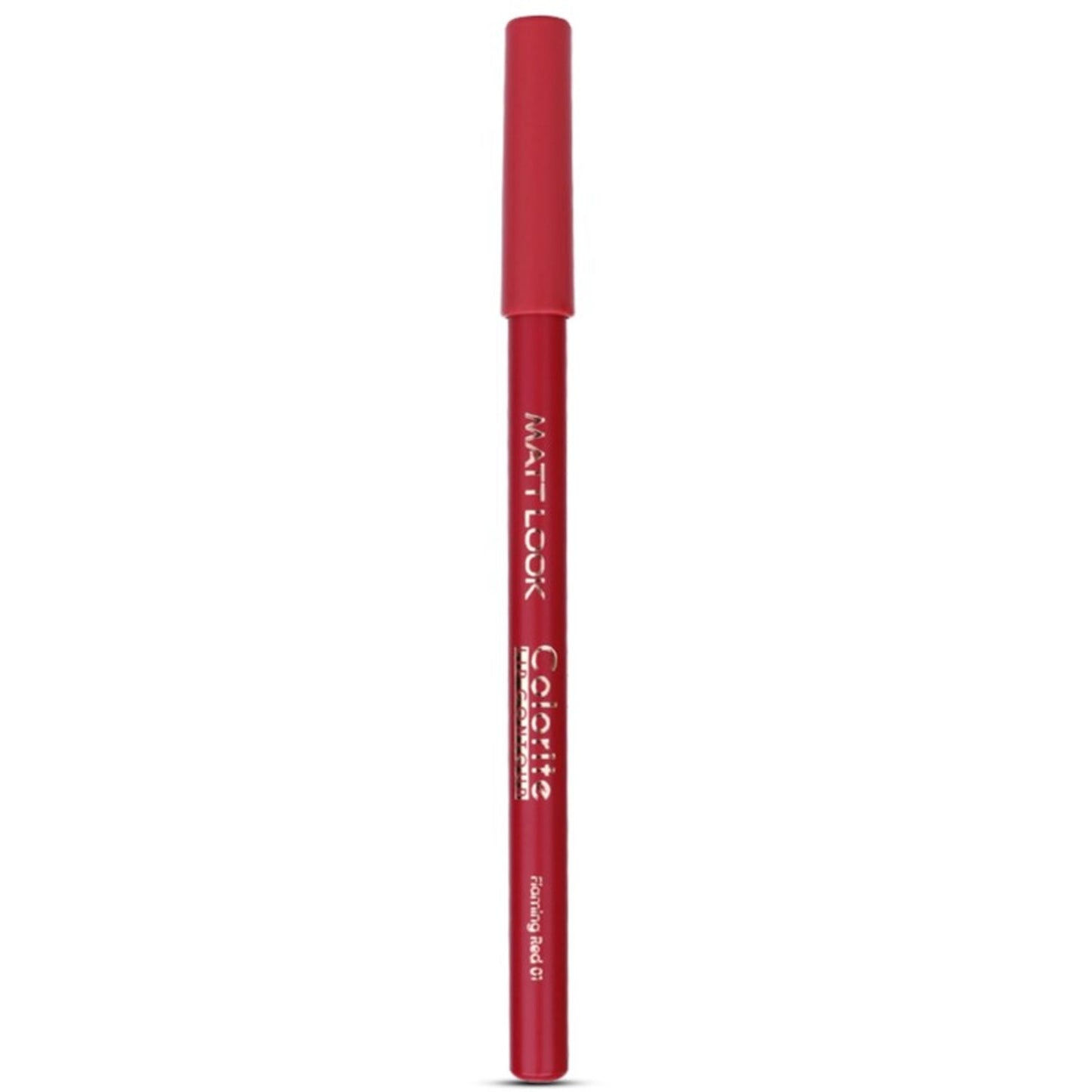 Matt Look Colorite Lip Contour Professional Matte Lip Color Pencil - Flaming Red 01 - Swadesiicart