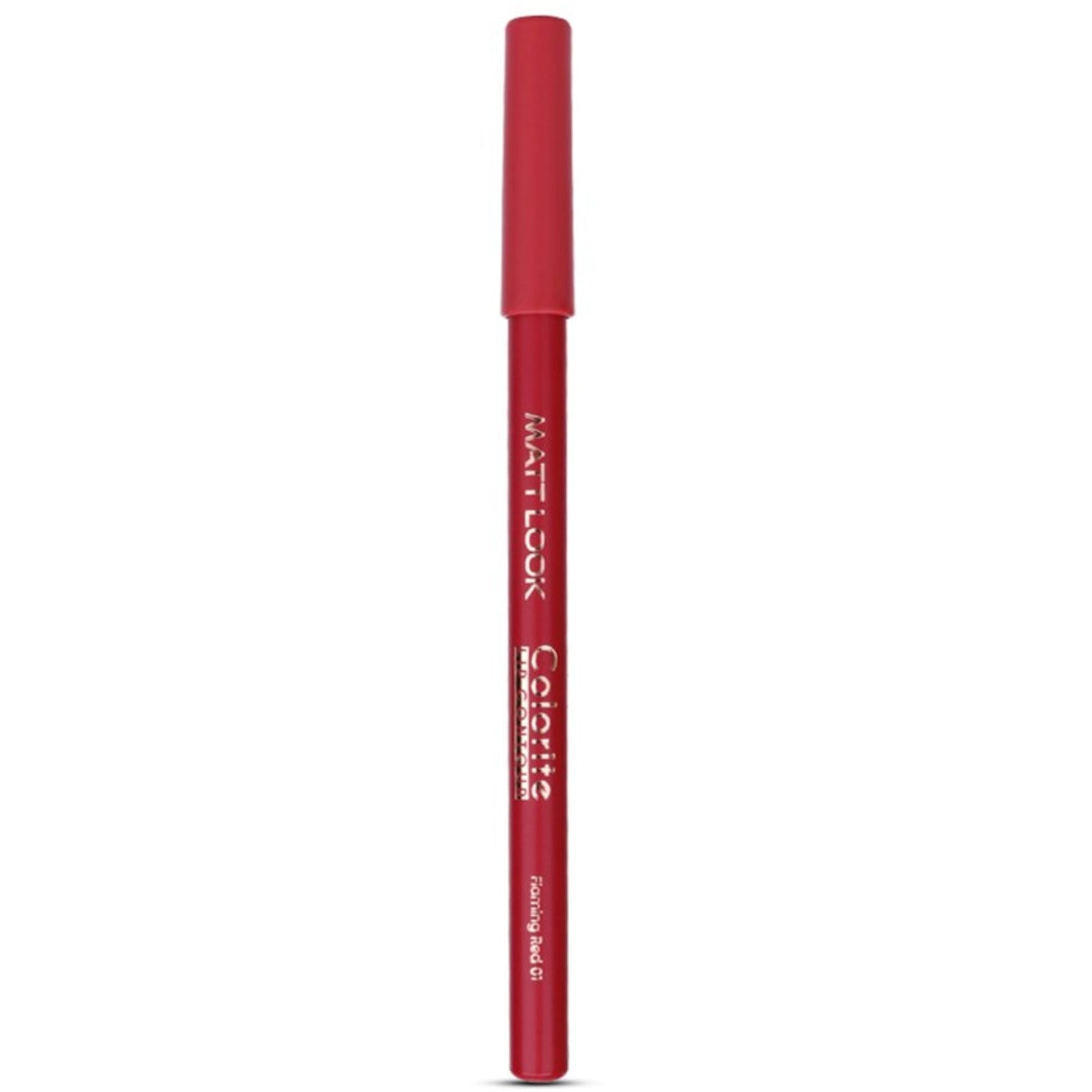 Matt Look Colorite Lip Contour Professional Matte Lip Color Pencil - Flaming Red 01 - Swadesiicart